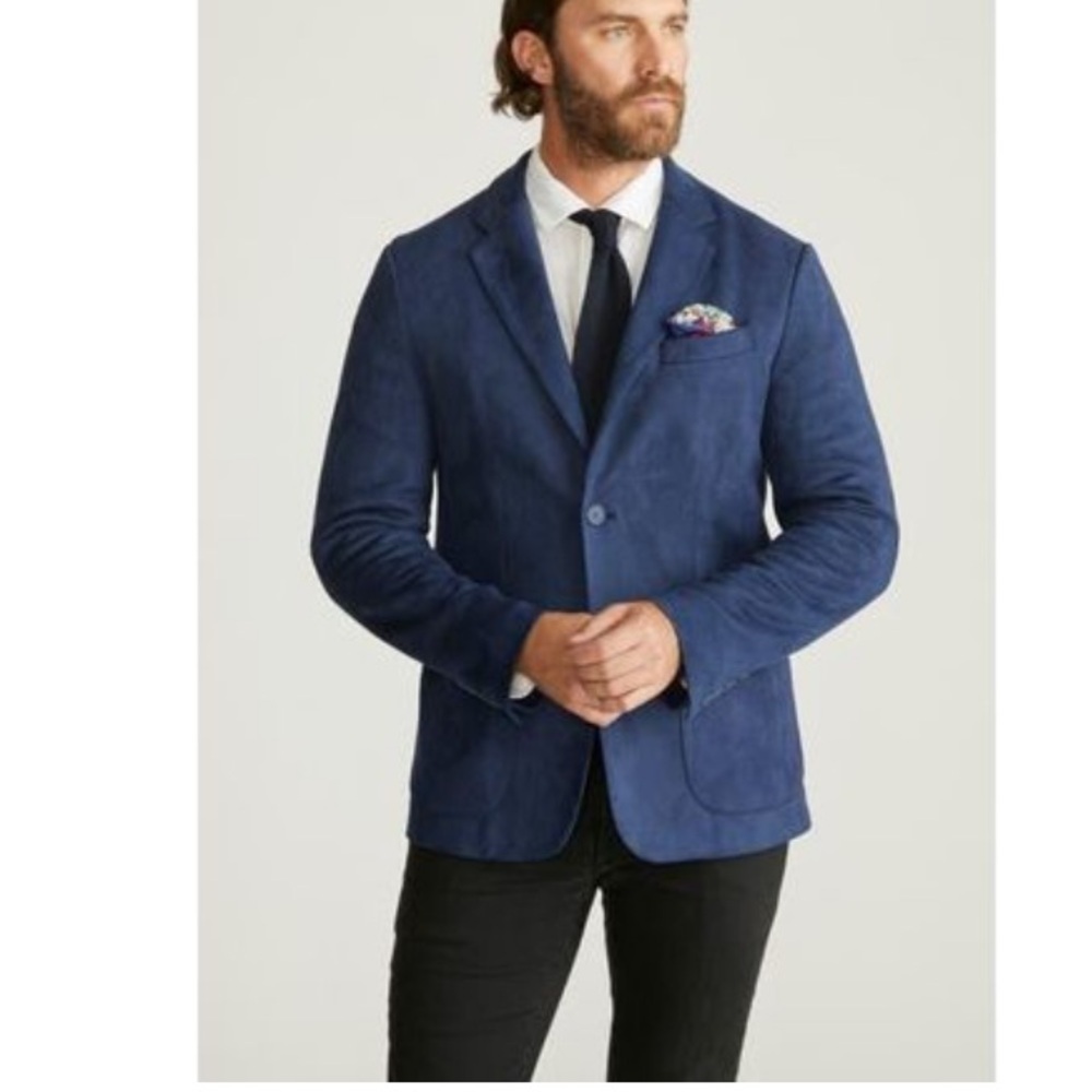 Robert Graham Men's Blue Faux Suede Blazer‎ Size M,L